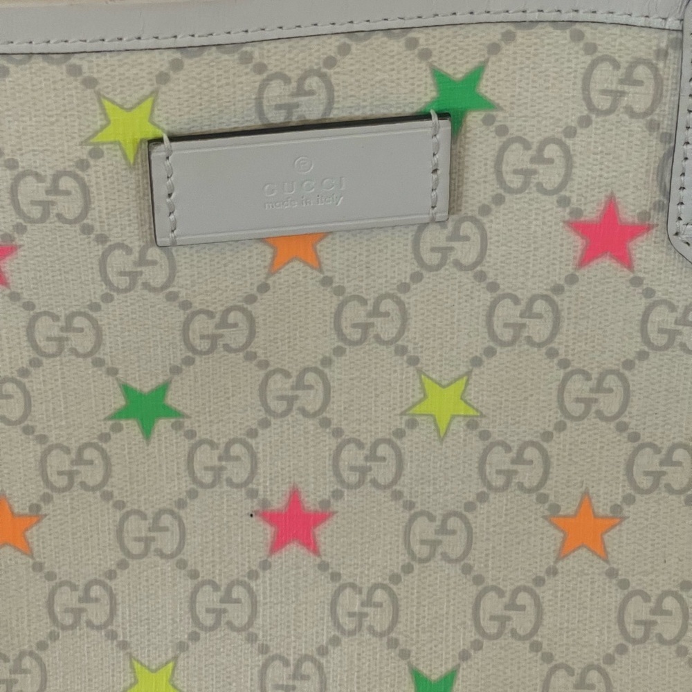 Gucci White Tote with Multicolor Stars - Picture 2 of 12